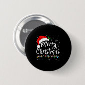 メリークリスマス 赤いサンタ帽子 トナカイ クリスマスのお揃い 缶バッジ (正面&裏面)