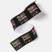 メリークリスマス 赤いサンタ帽子 トナカイ サンタ 一致 サテンリボン (裏面)