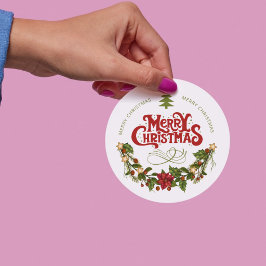 メリークリスマス | 赤いタイポグラフィ フェイバータグ