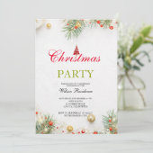 メリークリスマス | 赤いタイポグラフィ 招待状 (スタンド正面)