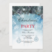 メリークリスマス | 赤いタイポグラフィ 招待状 (正面/裏面)