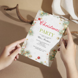 メリークリスマス | 赤いタイポグラフィ 招待状