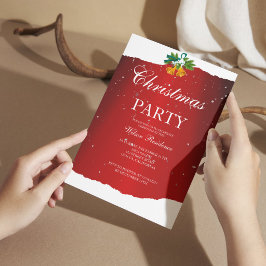メリークリスマス | 赤いタイポグラフィ 招待状