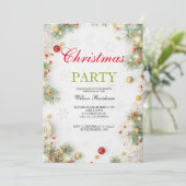 メリークリスマス | 赤いタイポグラフィ 招待状 (スタンド正面)