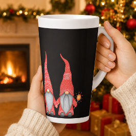 メリークリスマス 赤いノーム ブラックラテマグ カフェラテマグ
