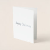メリークリスマス – 赤い雪の白い銀または金ゴールド 箔カード (正面)