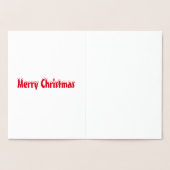 メリークリスマス – 赤い雪の白い銀または金ゴールド 箔カード (内部)