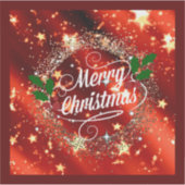 メリークリスマス、赤きらめくと金ゴールドデザイン シール (正面)