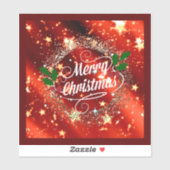 メリークリスマス、赤きらめくと金ゴールドデザイン シール (シート)