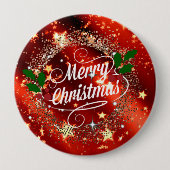 メリークリスマス、赤きらめくと金ゴールド。 缶バッジ (正面)