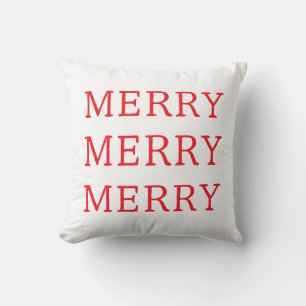 メリークリスマス 赤と白のスローピロー クッション