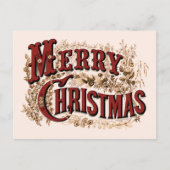 メリークリスマス – 赤と金ゴールドはがき シーズンポストカード (正面)