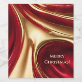 メリークリスマス – 赤と金ゴールド ワインラベル (シングルラベル)
