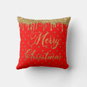 メリークリスマス – 赤グリッター クッション (裏面)