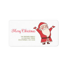 メリークリスマス | 赤タイポグラフィ戻り ラベル