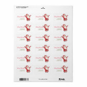 メリークリスマス | 赤タイポグラフィ戻り ラベル (フルシート)