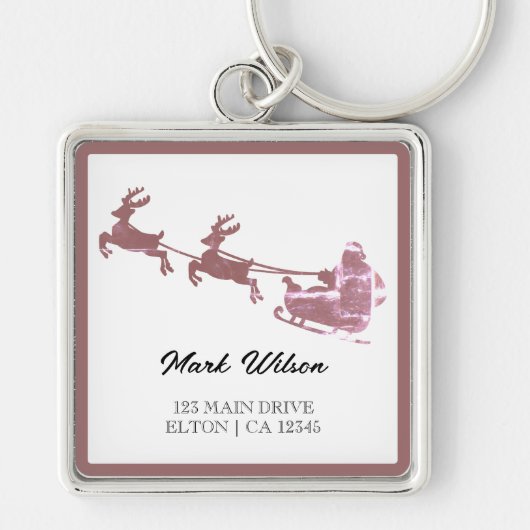 メリークリスマス | 赤タイポグラフィ キーホルダー (正面)