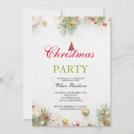 メリークリスマス | 赤タイポグラフィ 招待状