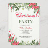 メリークリスマス | 赤タイポグラフィ 招待状 (正面/裏面)