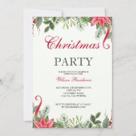 メリークリスマス | 赤タイポグラフィ 招待状