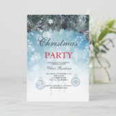 メリークリスマス | 赤タイポグラフィ 招待状 (スタンド正面)