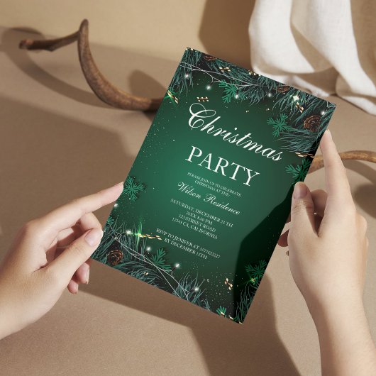 メリークリスマス | 赤タイポグラフィ 招待状