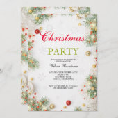 メリークリスマス | 赤タイポグラフィ 招待状 (正面/裏面)