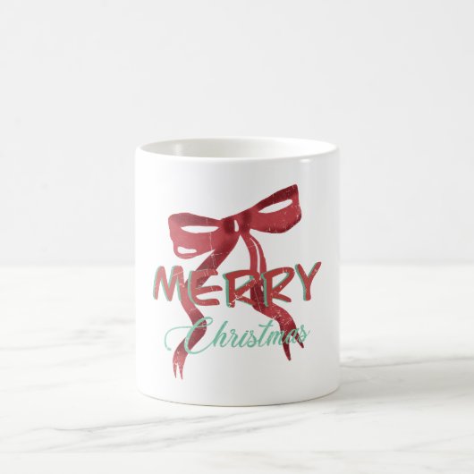 メリークリスマス 赤リボンマグ コーヒーマグカップ (中央)