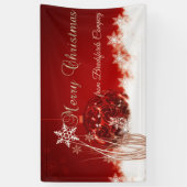 メリークリスマス，赤，クリスマスボール 横断幕 (縦)