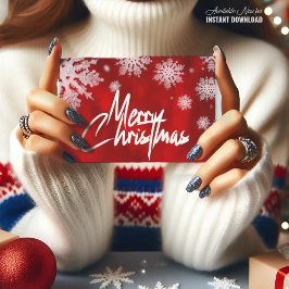 メリークリスマス 赤 ホリデー ポストカード