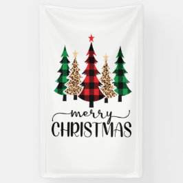 メリークリスマス 赤 緑 ボーダー ツリー バナー 横断幕