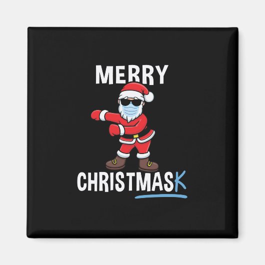 メリークリスマス – 踊りサンタマスククリスマス マグネット (正面)