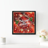 メリークリスマス、輝きとグリッターの外観、大C スクエア壁時計 (ホーム)