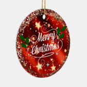メリークリスマス、輝きとグリッター セラミックオーナメント (右)