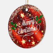 メリークリスマス、輝きとグリッター セラミックオーナメント (左)