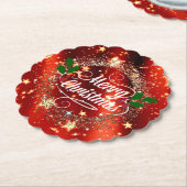 メリークリスマス、輝きとグリッター ペーパーコースター (アングル)