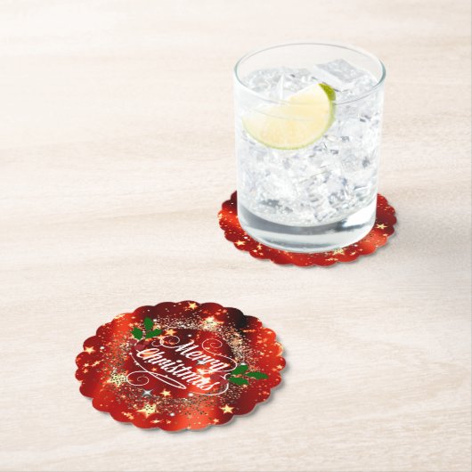 メリークリスマス、輝きとグリッター ペーパーコースター (インサイチュ)