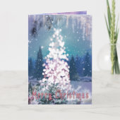メリークリスマス "輝く光の木" カード (正面)