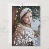 メリークリスマス 遊び心のあるスクリプト写真 シーズンカード (正面)