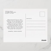 メリークリスマス 遊び心のあるスクリプト ファミリー 写真 箔シーズンポストカード (裏面)