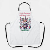 メリークリスマス&醜いセーターがトナカイを願う エプロン (正面)