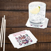 メリークリスマス&醜いセーターがトナカイを願う ペーパーコースター