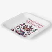 メリークリスマス&醜いセーターがトナカイを願う ペーパープレート (傾斜あり)