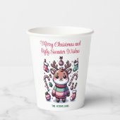 メリークリスマス&醜いセーターがトナカイを願う 紙コップ (裏面)
