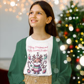 メリークリスマス&醜いセーターがトナカイを願う Tシャツ