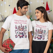 メリークリスマス&醜いセーターがトナカイを願う Tシャツ
