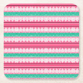 メリークリスマス&醜いセーター スクエアペーパーコースター (正面)