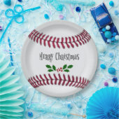 メリークリスマス、野球テーマ。 ペーパープレート (パーティー)