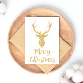 メリークリスマス – 金ゴールドグリッタークリスマスディアー シーズンポストカード