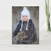 メリークリスマス |金ゴールドコンフェティ | 2枚のフォトカード シーズンカード (正面)